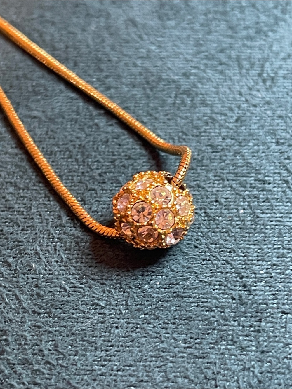 Christina Collection Spherical Pave Austrian Crystal Ball Snake Chain Necklace - Picture 3 of 5